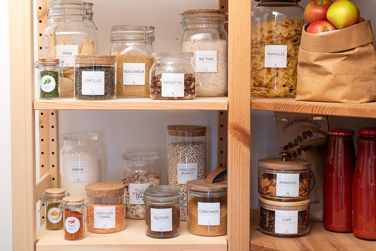étiquettes autocollantes bocaux cuisine en français