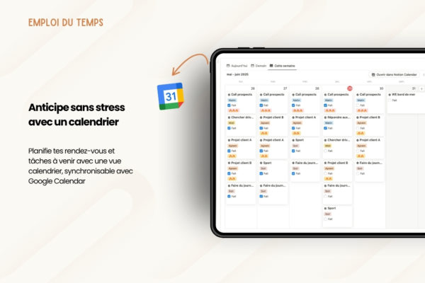 Emploi du temps et to do list