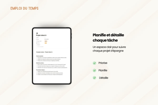 Emploi du temps et to do list