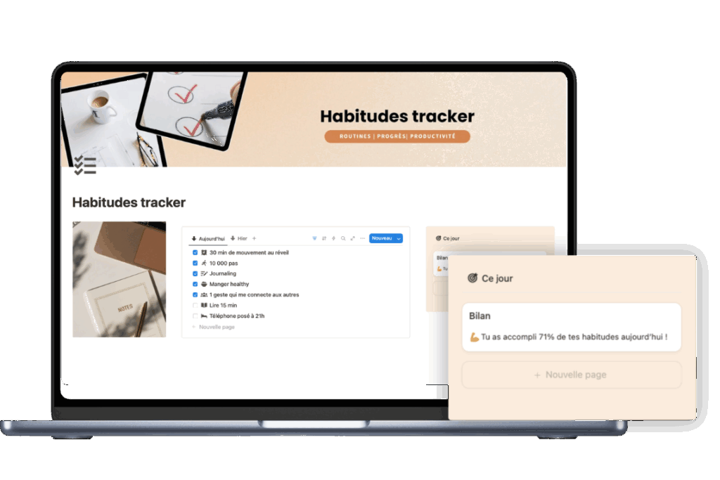 Suivi des habitudes - habits tracker template Notion