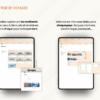 Template Notion Planificateur de voyages – organise facilement tes vacances avec un tableau de bord centralisé, la gestion des réservations, des to-do, du budget, de la valise, des bonnes adresses et du programme jour par jour.