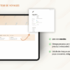 Template Notion Planificateur de voyages – organise facilement tes vacances avec un tableau de bord centralisé, la gestion des réservations, des to-do, du budget, de la valise, des bonnes adresses et du programme jour par jour.