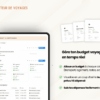 Template Notion Planificateur de voyages – organise facilement tes vacances avec un tableau de bord centralisé, la gestion des réservations, des to-do, du budget, de la valise, des bonnes adresses et du programme jour par jour.